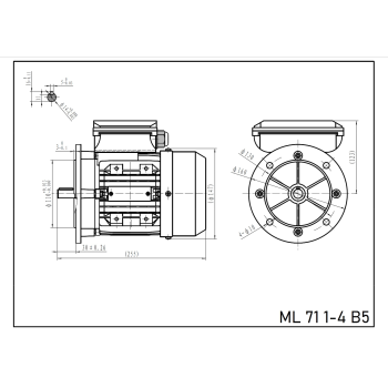 Silnik elektryczny jednofazowy 0,25kW 1400 obr/min. 71 B5